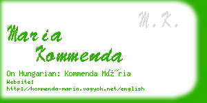 maria kommenda business card